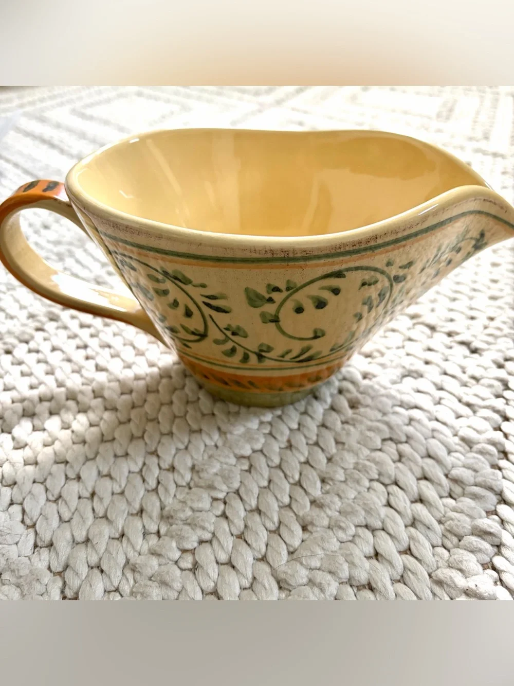 CRATE & BARREL Emilia Large Gravy Boat Sauce Server Made in Italy NEW w/ Tag